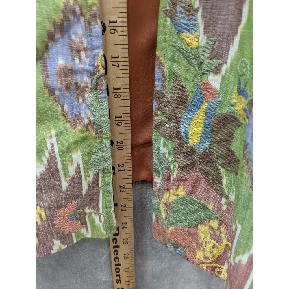 Womens‎ Open Blazer Medium Ikat Artsy Statement Eclectic Grandma Maximalist Boho